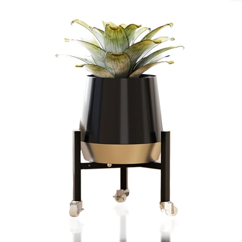 Pflanzenständer Verstellbar,Pflanzenständer Schwarz,Stabiler Blumenständer für Innen,Pflanzenständer aus Metall,Verstellbare Blumentopfständer für Innen und Außen (3-Größenanpassungen) (schwarz, 40cm)