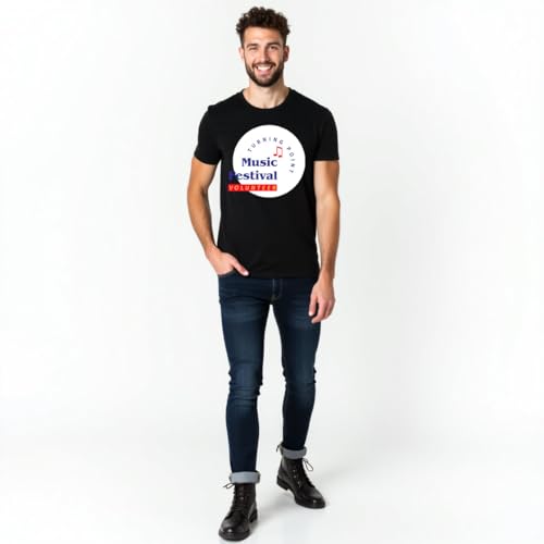 Image of ALOVA Men's Polyester Round Neck Printed Half Sleeve T-Shirt - Lightweight, Breathable, Moisture-Wicking Fabric, Perfect for Running, Gym, Training, and Outdoor Sports