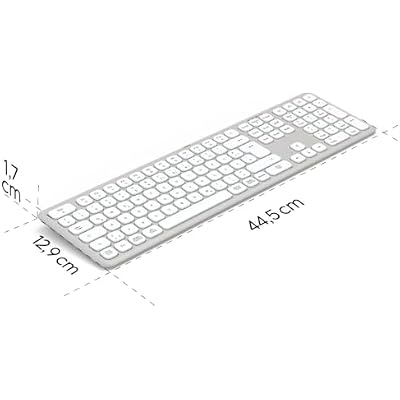 Hama Wireless Keyboard (Multi Device Keyboard with Radio/Bluetooth for PC, Smartphone, Tablet, Full Format, Battery, Silent Scissor Keys, Multimedia Keys, German QWERTZ Layout) White