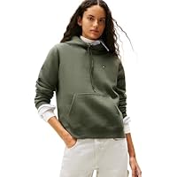 Tommy Jeans Damen Hoodie Flag Regular Fit, Grün (Pewter Green), M