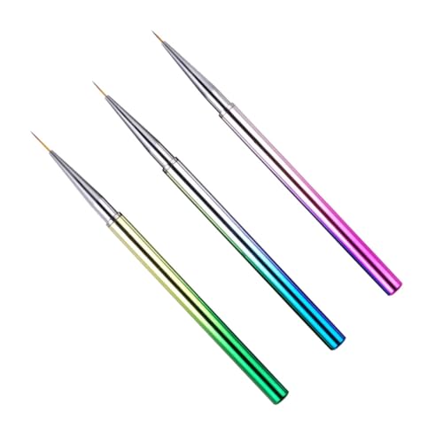 MOTHNUR Set de 3 Pinceles Finos para Decoración de Uñas, Pinceles para Pintura Detallada, Herramienta para Manicura DIY Punta Ultrafina para Líneas y Diseños Precisos, Adecuado para Arte