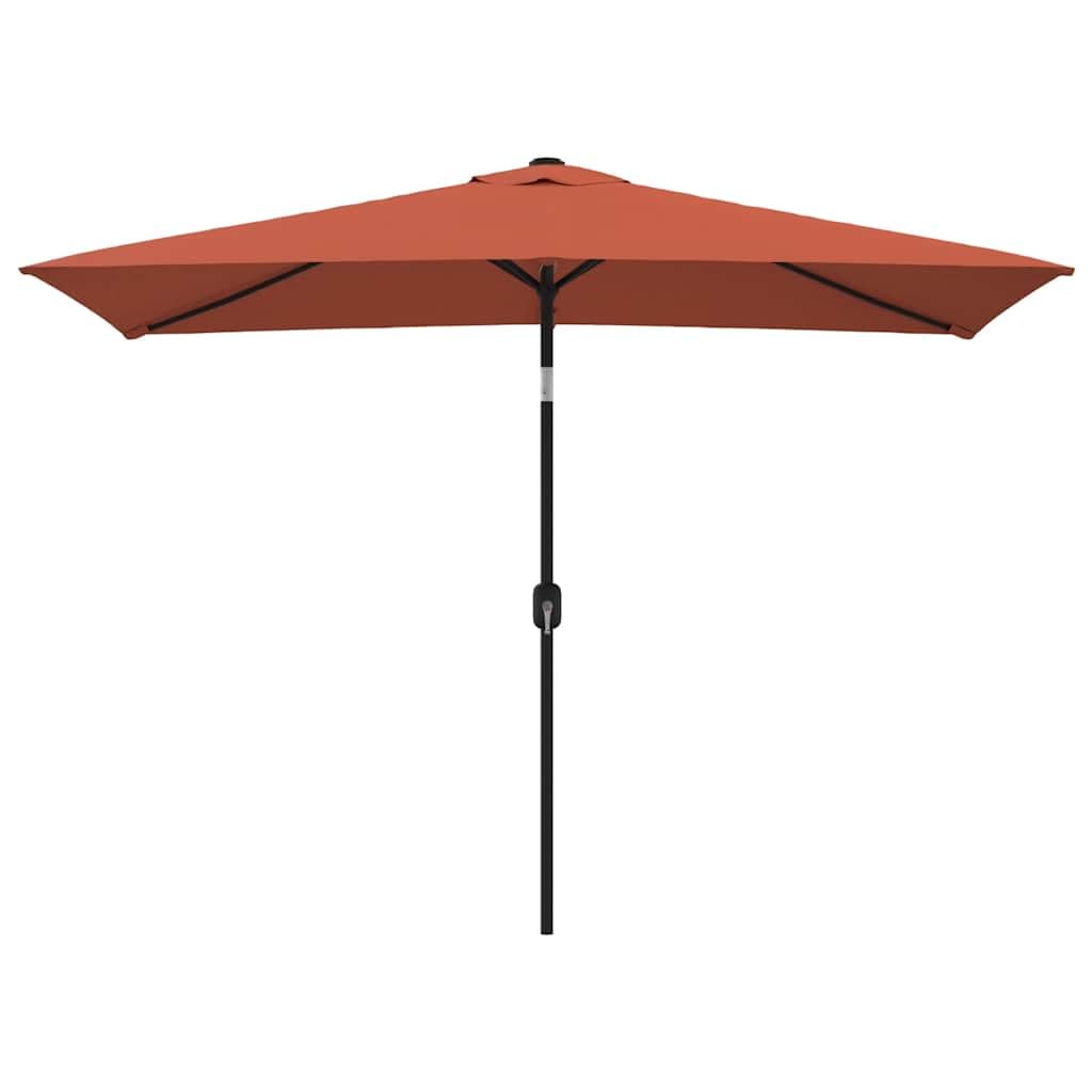 vidaXL Garden Parasol with Metal Pole, Outdoor Umbrella for Balcony Terrace, Sunshade for Table, Patio Canopy, UV Protection Sun Shelter, Terracotta