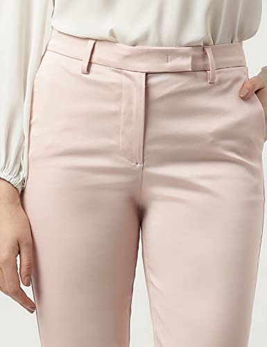 Image of Marks & Spencer Womens Cotton Mix Slim Fit Cropped Trouser (L), Pink