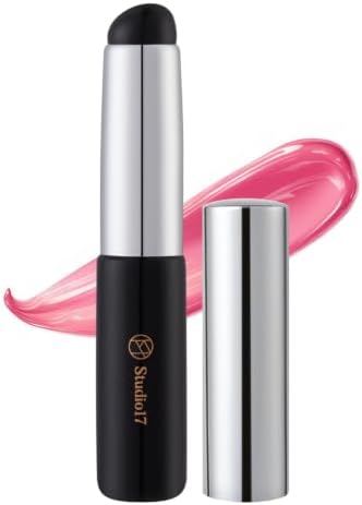 STUDIO17 Silicone Lip Brush with Cap | Hygienic Finger-Free Lip Smudge Brush | Soft Silicone Tip for Smooth & Natural Blending | Lipstick, Lip Gloss, Lip Balm Applicator Stick