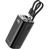 Portable Charger 20000mAh, 35W Fast Charging Power Bank with Built-in USB-C & Lightning Cables, Travel Battery Pack PD 3.0 Battery Pack for iPhone 16 17 15, MacBook, Samsung S24, iPad, Android