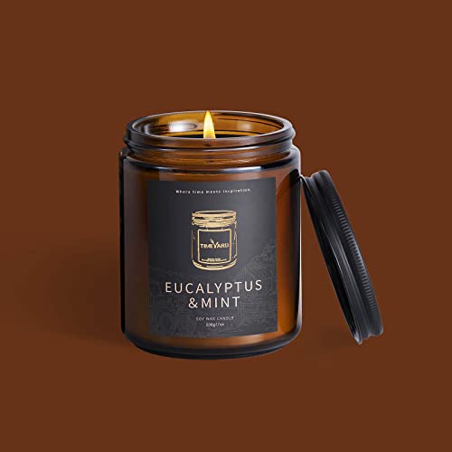 Timeyard Scented Candle Eucalyptus Mint, Cool Eucalyptus Candles Gift Optimizate Home Air, Farmhouse Jar Candle, Awaken And Clean Mint Scented Soy Candles With 1 Cotton Wick, 45H Burn Time, 7Oz #TOP6