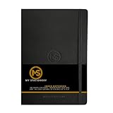 A4 Index Notebook Hardback Leatherette Cover 8mm Ruled Margin A-Z Tabs 212 Pages 100 GSM White Paper – 21 X 29 CM Notebook (Black)