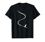 Skifahrer zieht Spur hinter sich durch Powder Tiefschnee T-Shirt