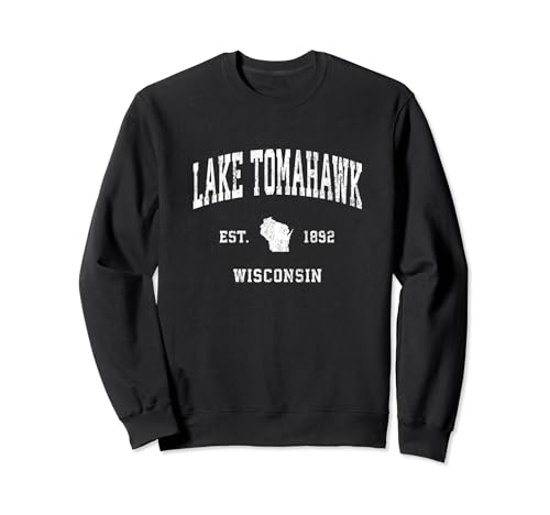 Lake Tomahawk Wisconsin WI Design sportif vintage Sweatshirt