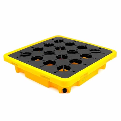 Spill Platform Drum Spill Platform with Grating and Forklift Pockets 2200 Lbs Load Capacity Containment Tray for Industrial Parks, Warehouses(120x60x18cm)