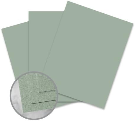 CLASSIC Linen Augusta Green Card Stock - 8 1/2 x 11 in 80 lb Cover Linen 30% Recycled 250 per Package