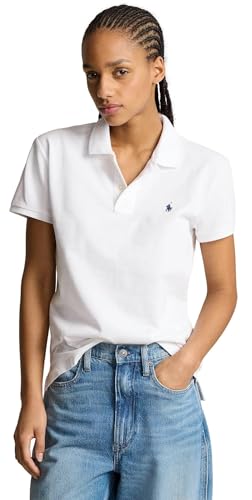Image of POLO RALPH LAUREN Women's Classic Fit Mesh Polo Shirt, White, Small