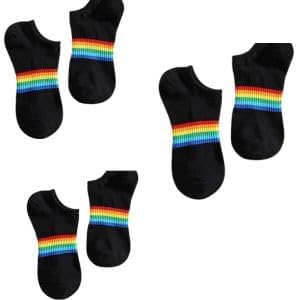 Rainbow Stripe Ankle Socks for Men & Women | Cotton Stretch Low Cut Sports & Casual Socks | Soft, Breathable Unisex Socks | Pack of 3-image-37