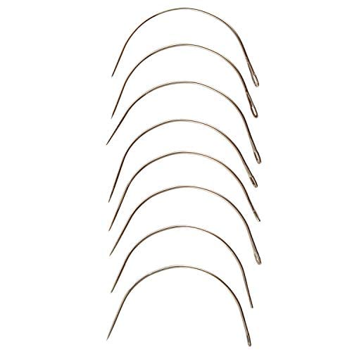 Cetornie 20 Stück Haarverlängerung gebogen C Nadel Haar Weave C Typ Nadel gebogen C Haar Weaving Nadel für Haarverlängerung Cover