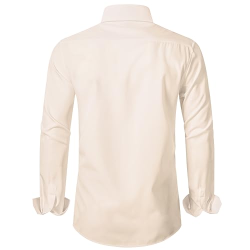 LOCALMODE Mens Stretch Slim Fit Dress Shirts Lightweight Soft Long Sleeve Casual Button Down Shirts2
