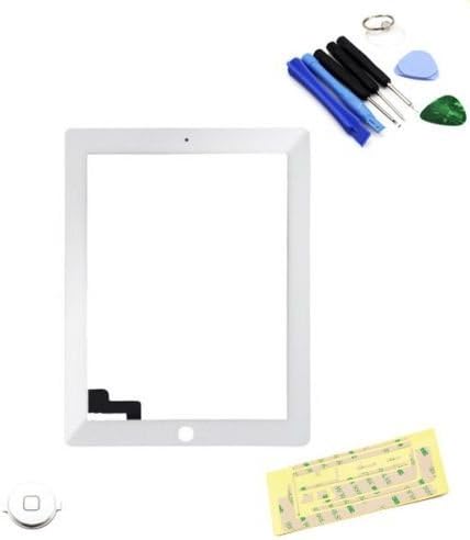 Color Touch Screen Glass Digitizer Replacement for Ipad 2 2nd A1395 A1397 A1396(White)