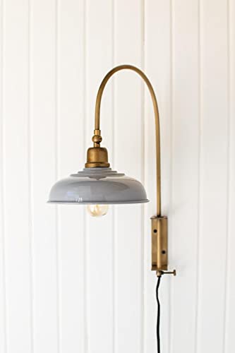 Image of KALALOU NDE1424 Wall Light with Grey Shade