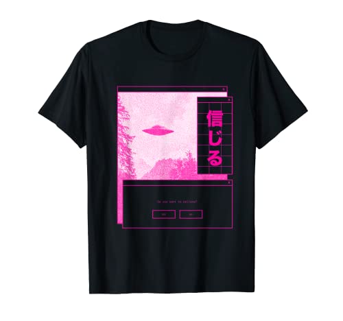 UFO Vaporwave Estética | Sinthwave japonesa de los 80 | Japón Camiseta