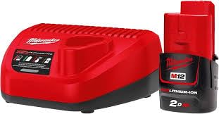 Milwaukee, set di caricabatterie e batteria, codice M12 NRG-201, 12 Volt, 1 batteria 2.0 Ah Li-Ion (ioni di litio)