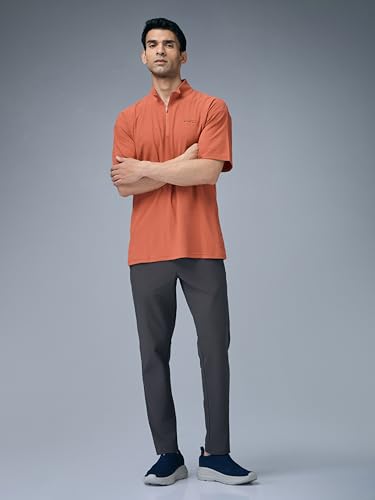 TECHNOSPORT Men's Solid Relaxed Fit DURACOOL+ Woodland Gray - Image 5