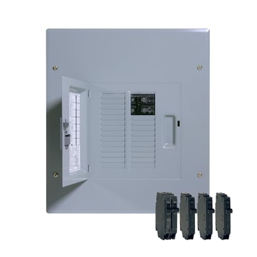 ABB TM1210CCUBK1 100A Main Breaker Load Center PowerMark Gold Indoor Panel 120/240V AC 12-Space 22-Circuit 22 kAIC Copper Bus Includes 3X 20A SP & 1x 30A DP Breakers Flush/Surface Mount