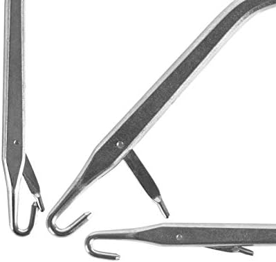 2 Pieces 6.3 Inch Wooden Bent Latch Hook Crochet Needle, Knitting Tool for Rug Making and Art Crafts - 3