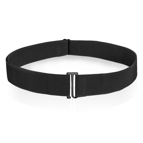 Womens Invisible Elastic Belts Adjustable No Show Stretch Belt With Flat Buckle