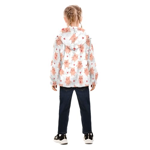 OTVEE Cute Pigs Cartoon Animals Kids Hoodie Jacket Fall Spring Full Zip Warm Outwear Coat4