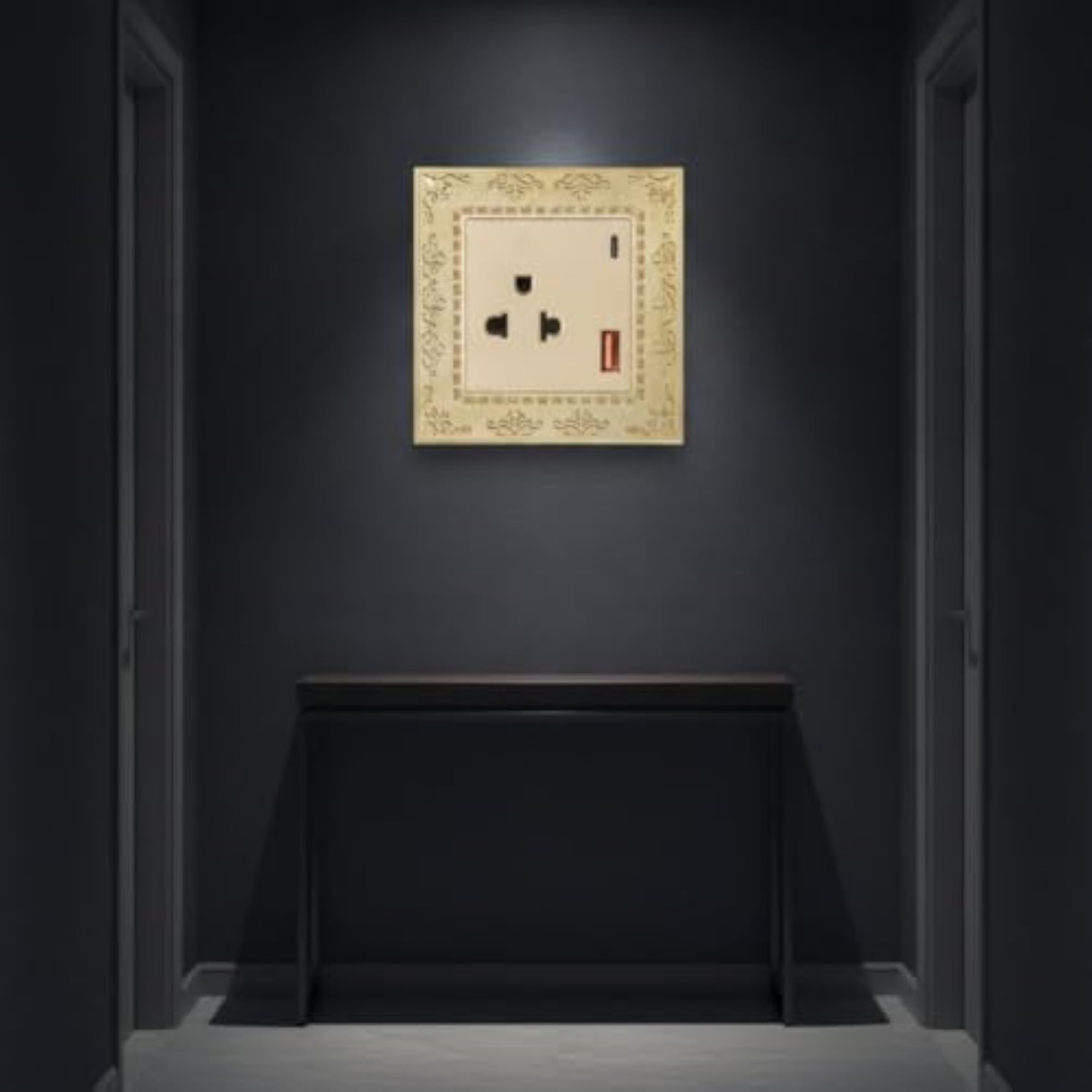 Ornate Wall Outlet with Decorative Frame