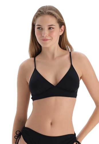 Haut de bikini en tricot noir pour vos journées plage et bronzage