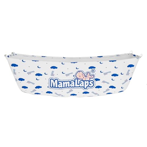 Image of MamaLaps Cotton Swing for Baby with Mosquito Net | Foldable Khoyu Zoli Jhula | Soft Breathable Cloth for Newborns | Compact Travel-Friendly Baby Jholi with Safety Hooks