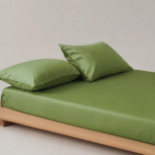 Image of Mush 100% Bamboo King Size Bedsheet with 2 Pillow Covers | 100x108 in | 300 TC Bedsheet for Double Bed King Size | Ultra Soft, Natural Breathable & Cooling Double Bed Luxury Sheets (Forest Green)