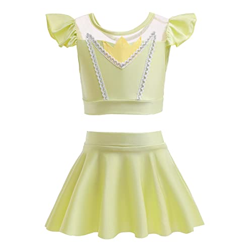 Image of MYRISAM Girls Princess Two-Piece Tankini Swimsuits Party Bathing Suits Ruffles Beach Surf Swimming Swimwear Bikini Set