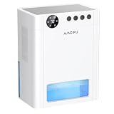 AMEIFU Dehumidifier for Home, 135 OZ Water Tank, (900 sq.ft) Quiet Dehumidifier for Home Bedroom Bathroom RV Closet with Auto Shut Off, Sleep Mode, 7 Colors LED Light, White