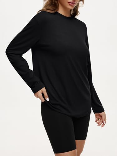 REORIA Womens Oversized Long Sleeve T Shirts 2025 Basic Crewneck Tee Fall Tops Casual Y2K Clothes3