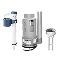 Vootenec Toilet Tank Guts Replacement Kit for One-Piece Toilets - Includes 3-Inch Dual Flush Valve, Adjustable Push Button & Fill Valve, Easy to Install