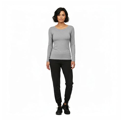 Image of Natural Uniforms Women's Long Sleeve Underscrub T-Shirt - Cotton Blend Scrub Base Layer for Nurses & Medical Professionals