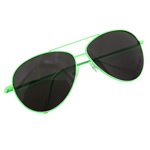 grinderPUNCH - Bright Neon Aviator Sunglasses: Neon Green