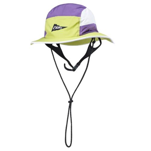 Image of Color-Blocked Fisherman Style Sun Hat for Outdoor Camping, Surfing & Vacations - Wide Brim, UV Protective, Anti-Slip