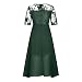 Kleider hochzeitsgäste,Abendkleider Damen Sommerkleid Lang Kleid Elegant Chiffon Spitze Swing Cocktailkleid Lässig Festliche Kleider Für Frauen Hochzeitsgast Brautjungfernkleider Partykleid,03 Grün,M