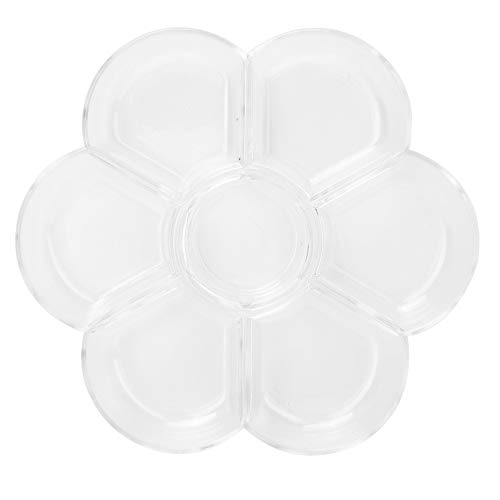 Yuecoom Painting Palette, 7 Holes Plum-Shaped Palette Art Drawing Painting Tray for Gouache Oil Watercolor Painting Mixing(Transparent)