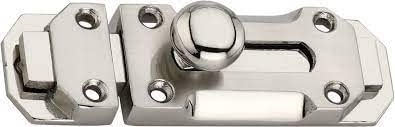 PRYKCS Zinc Long Latch 4 Inch Bathroom Latch Window Latch (Silver, Pack of 1)