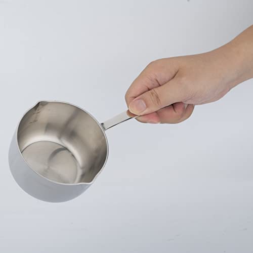 Aldnoah Butter Coffee Milk Warmer Butter Melting Pot Milk Pan 18/10 Tri-Ply Stainless Steel Saucepan With Dual Pour Spouts (9Oz/260Ml) #TOP3