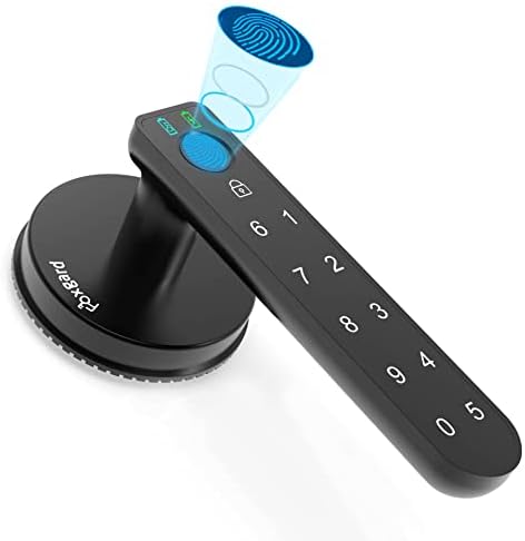 Fingerprint Door Lock, Foxgard Biometric Door Lock, Keyless Entry Door Lock with Keypad,Smart Door Knob with 100 Fingerprints, 50 Codes, Auto Lock Mode for Home,Bedroom, Office, Hotel(Black)