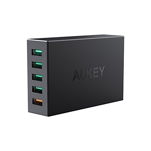 AUKEY Quick Charge 3.0 USB Cargador con 5 Puertos para iPhone, iPad, Nexus, LG y Más