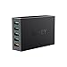 Produktbild AUKEY Quick Charge 3.0 USB Ladegerät 5 Ports 55,5W USB Netzteil für Samsung Note 8 / S8 / S8+, LG G5 / G6, iPhone X / 8/8 Plus, iPad Pro/Air, Google Pixel, Nexus 5X / 6 und mehr (Schwarz)
