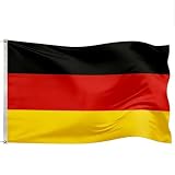 HOMAVEL Deutschland Flagge 90x150 cm - WM 2026 Fußball Fanartikel Deutsche Fahne mit 2 Messingösen, Wetterfestes Polyester, Große Nationalflagge für Mast, Garten, Balkon, Party & Public Viewing