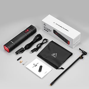 Miniatura 7 de Terra Hiker - Inflador inalámbrico de neumáticos de 12 V, compresor de aire de mano recargable, inflador digital portátil de neumáticos, minibomba