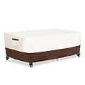 Osileyo Outdoor Patio Coffee Table Cover, Waterproof Rectangular Patio Side Table Cover,Patio Furniture Covers,36 x 24 x 16 inch,Beige & Brown