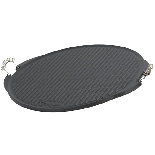 BBQ-Toro Plancha de Hierro Fundido Reversible Esmaltada Con Asas | Ø 53 cm | Accesorio para Barbacoa de Gas, Caldera y Carbón